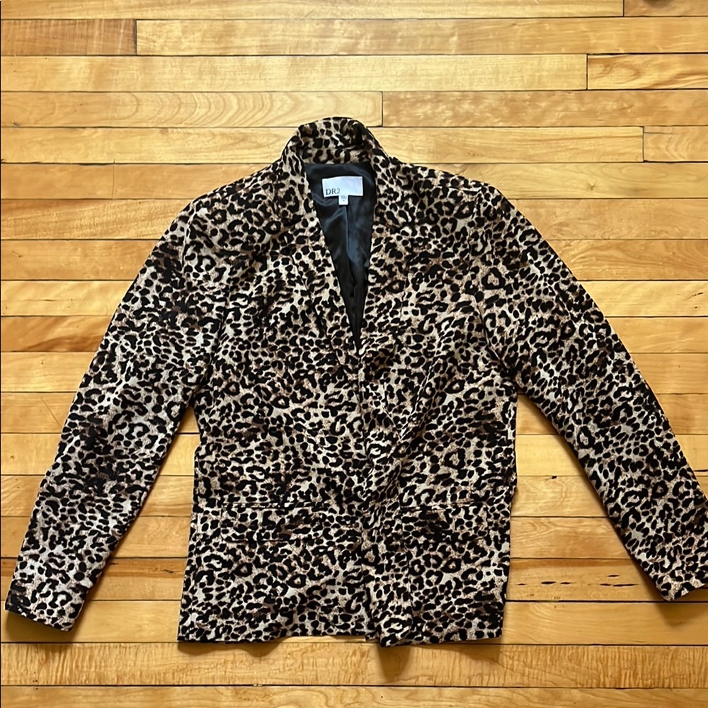 DR2 Leopard Print Blazer - Brown and Black
